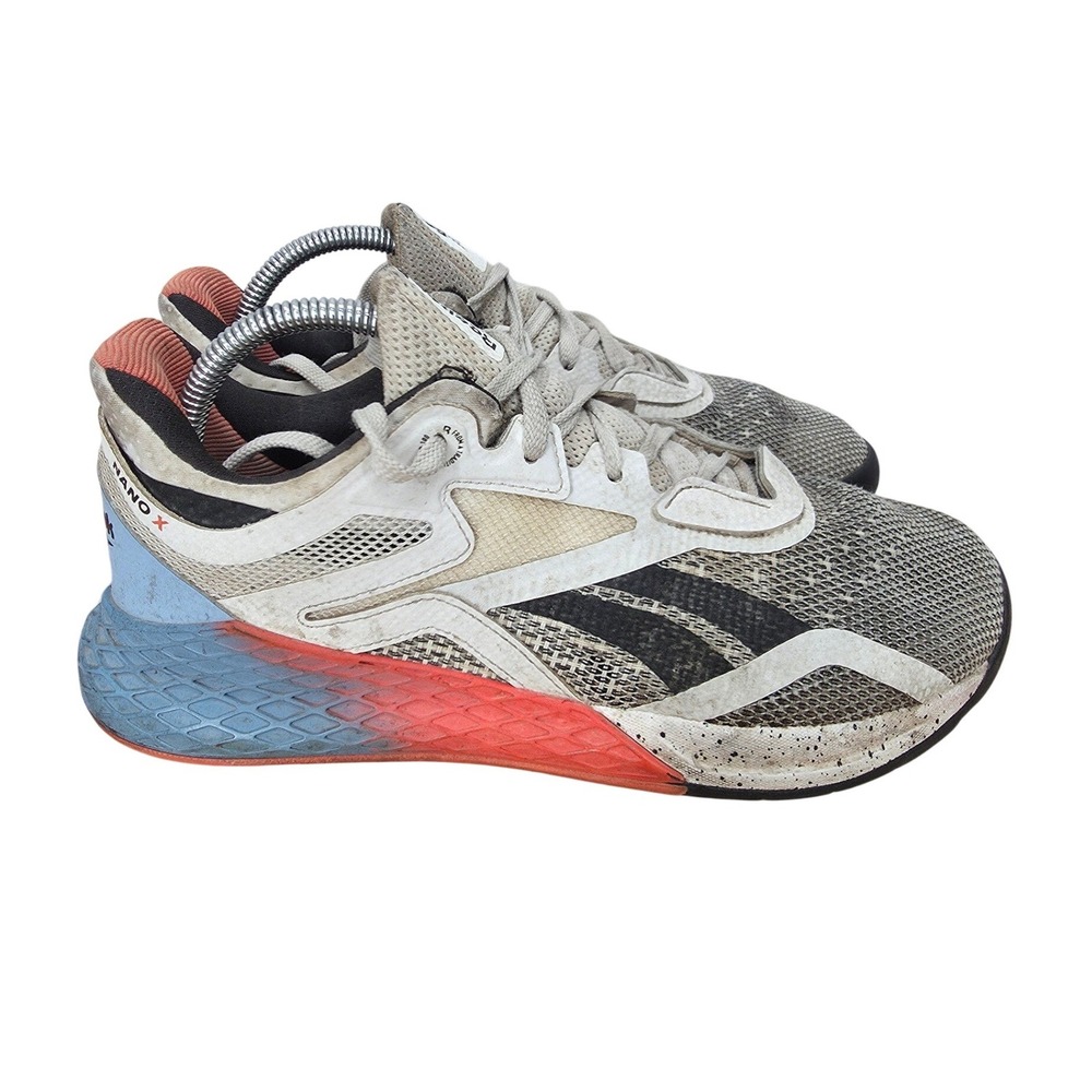 Reebok Nano X Cross Training Shoes Womens 9 White Vivid Orange Sneakers EF7533